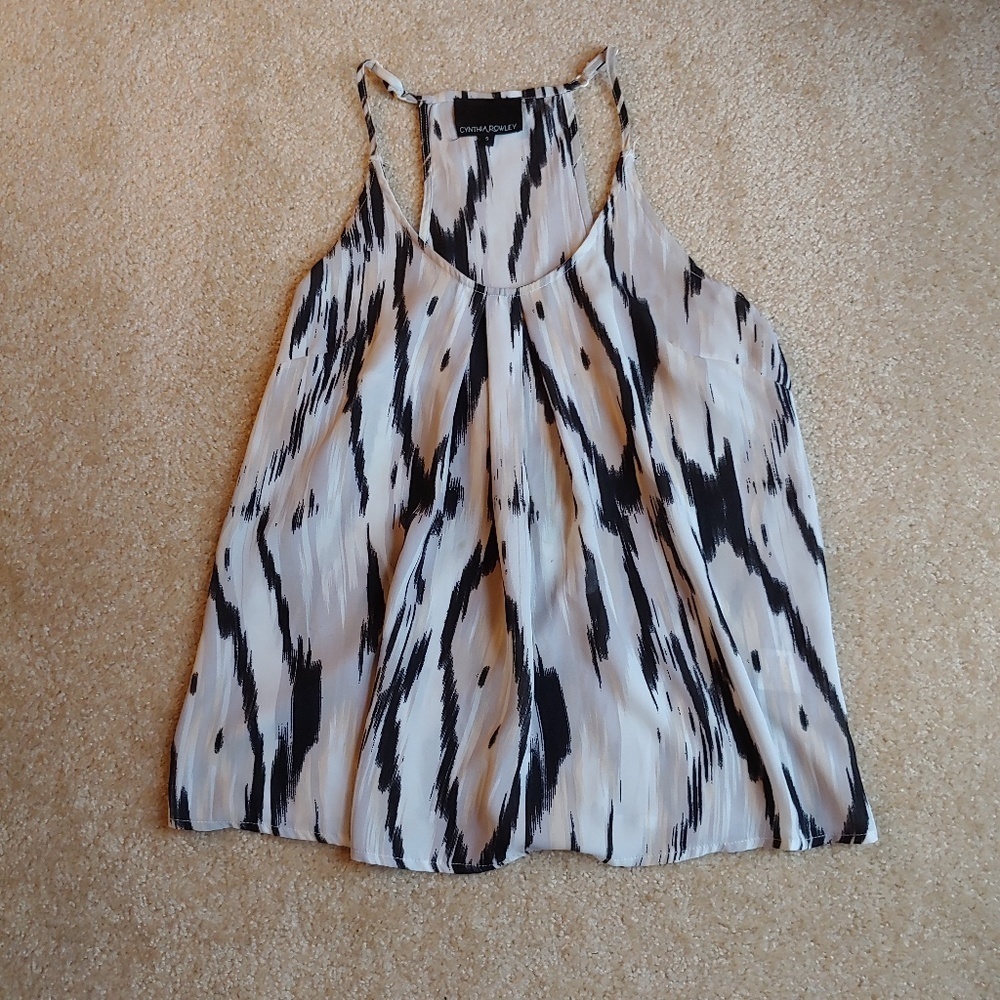 Cynthia Rowley women's black and cream tank
